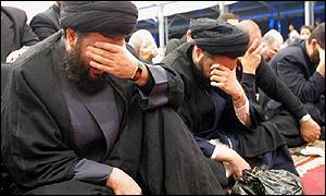 The show of piety by the Iranian Mullahs who each have stolen hundreds of millions of dollars pretending to weep for Hussein